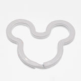 10pcs Mickey Head Metal Key Chain Split Rings Unisex Keyring DIY