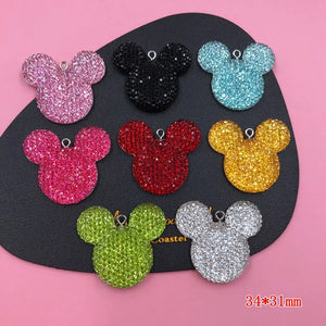 10pcs Sparkle Mouse Charms DIY Jewelry Accessory Pendant