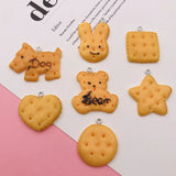 10pcs Resin Cookie Charm for DIY Keychain Earring Scrapbooking Necklace