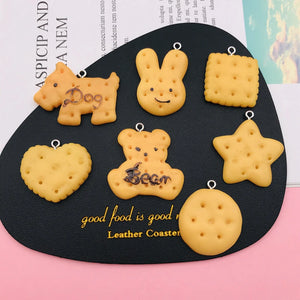 10pcs Resin Cookie Charm for DIY Keychain Earring Scrapbooking Necklace
