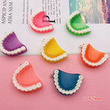 10pcs Resin 3D Tooth Charm for DIY Keychain Earring Necklace