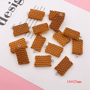 10pcs Resin Honeycomb Charms for Keychain, Earring, Scrapbooking