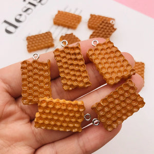 10pcs Resin Honeycomb Charms for Keychain, Earring, Scrapbooking