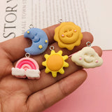 10pcs Resin Star Moon Cloud Charm Pendant Keychain Earring DIY Necklace