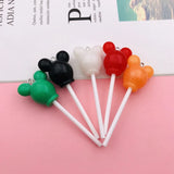 10pcs Colorful Mouse Lollipop Resin Charm for DIY Crafting