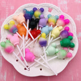 10pcs Colorful Mouse Lollipop Resin Charm for DIY Crafting
