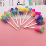 10pcs Colorful Mouse Lollipop Resin Charm for DIY Crafting