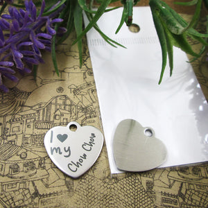 10pcs I Love My Chow Chow Stainless Steel Charms Pendant