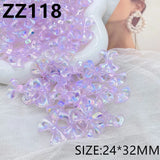 10pcs Ice Permeable 3D Fine Sparkling Skirt Knot Bow Beads ZZ118