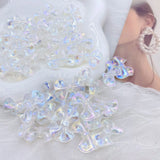 10pcs Ice Permeable 3D Fine Sparkling Skirt Knot Bow Beads ZZ118