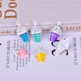 10pcs Ice Cream Sundae Earring Charms Pendant for DIY Jewelry Making