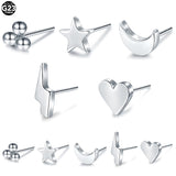 10pcs Titanium Nose Labret Stud Body Jewelry