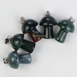 10pcs Indian Agate Stone Gemstone Mushroom Pendant Beads for Necklace