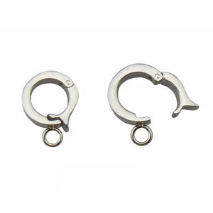 10pcs 7mm Silver Tone Stainless Steel Clasps for Jewelry Making F28