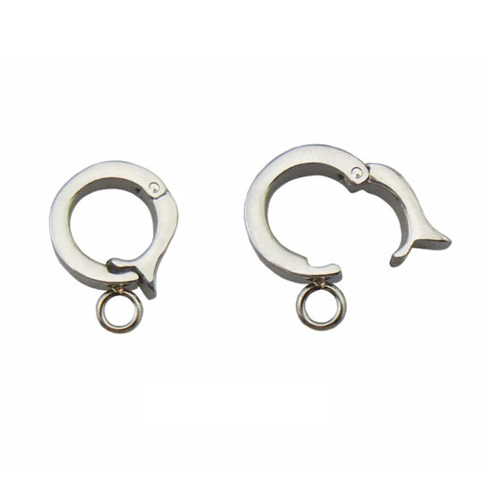 10pcs 7mm Silver Tone Stainless Steel Clasps for Jewelry Making F28