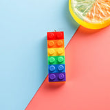 10pcs Rainbow Building Block Keychain Charms Brick Toy Pendant