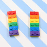 10pcs Rainbow Building Block Keychain Charms Brick Toy Pendant