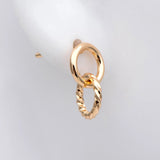 10pcs Linkage Circle Earring, Double Circle Ear Posts