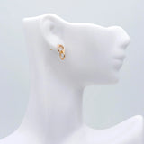10pcs Linkage Circle Earring, Double Circle Ear Posts