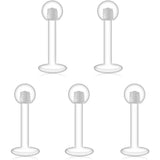10pcs 16G 8mm Internally Threaded Labret Lip Rings Surgical Steel