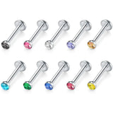 10pcs 16G 8mm Internally Threaded Labret Lip Rings Surgical Steel