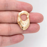 10pcs 18K Plated Brass Earring Posts, Irregular Shape Stud Components