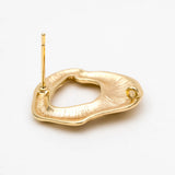 10pcs Irregular Earring Posts, 18K Plated, Brass Stud Components