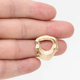 10pcs Irregular Earring Posts, 18K Plated, Brass Stud Components