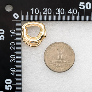 10pcs Irregular Earring Posts, 18K Plated, Brass Stud Components