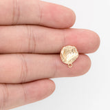 10pcs Irregular Earring Posts, 18K Plated Brass, Stud Earring Components