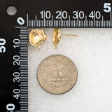 10pcs Irregular Earring Posts, 18K Plated Brass, Stud Earring Components