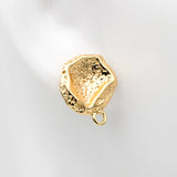 10pcs Irregular Earring Posts, 18K Plated Brass, Stud Earring Components