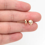 10pcs Irregular Earring Posts 18K Plated Brass Stud Earring Components GB-3339