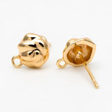 10pcs Irregular Earring Posts 18K Plated Brass Stud Earring Components GB-3339