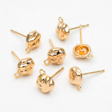 10pcs Irregular Earring Posts 18K Plated Brass Stud Earring Components GB-3339