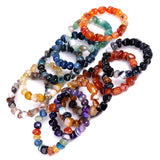 10pcs Irregular Shape Agate Colorful 7 Chakra Yoga Bracelet