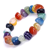 10pcs Irregular Shape Agate Colorful 7 Chakra Yoga Bracelet