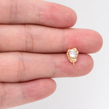 10pcs CZ Paved Stud Earrings, Irregular Shape, Plated Brass Findings