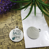 10pcs 'It Takes Balls To Knit' Charms for Jewelry Making