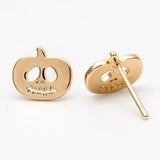 10pcs Jack O Lantern Ear Posts 8x10mm Halloween Stud Earrings