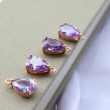 10pcs KC Plated 8x12mm Purple CZ Pendant Charms DIY Jewelry Making