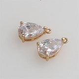 10pcs Micro Pave CZ Teardrop Pendant For Bridal Jewelry