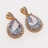 10pcs Micro Pave CZ Teardrop Pendant For Bridal Jewelry