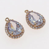 10pcs Micro Pave CZ Teardrop Pendant For Bridal Jewelry