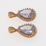 10pcs Micro Pave CZ Teardrop Pendant For Bridal Jewelry