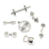 10pcs Sports Fitness Equipment Charms for DIY Jewelry Making