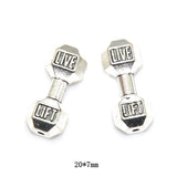10pcs Sports Fitness Equipment Charms for DIY Jewelry Making