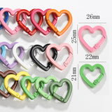 10pcs Colorful Loveheart Spring Clasp Buckle Keychain Lobster Clasp DIY