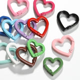 10pcs Colorful Loveheart Spring Clasp Buckle Keychain Lobster Clasp DIY