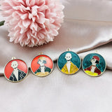 10pcs Enamel Oil Painting Disc Pendant DIY Charms for Necklace Bracelet